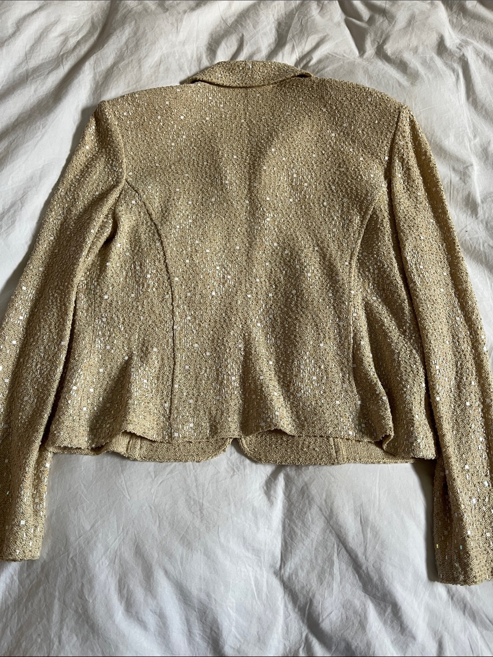 vintage St. John Evening Collection pearl paillette sequin knit zip jacket wool - Picture 7 of 16